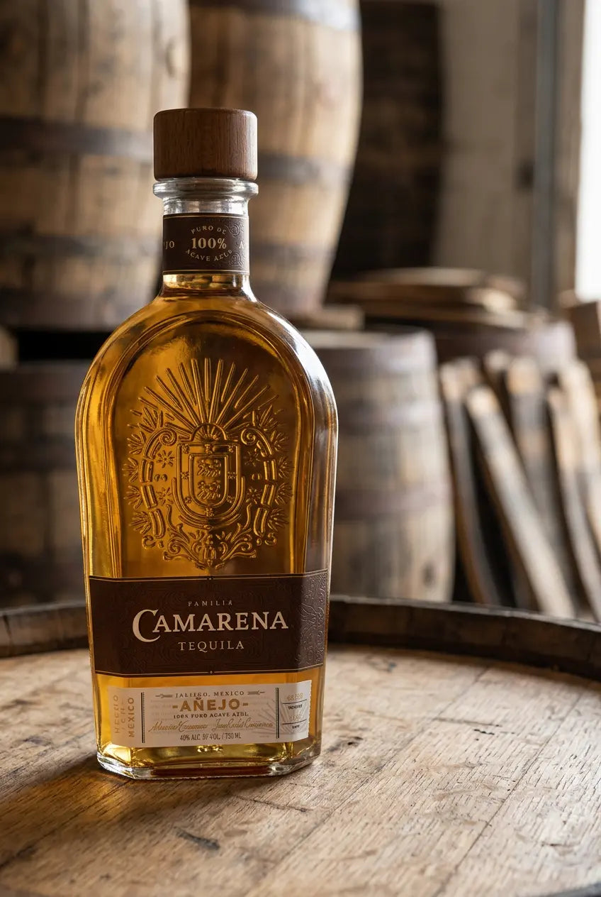Camarena Tequila Añejo 700mL bottle – 100% Blue Weber agave tequila from Jalisco, Mexico