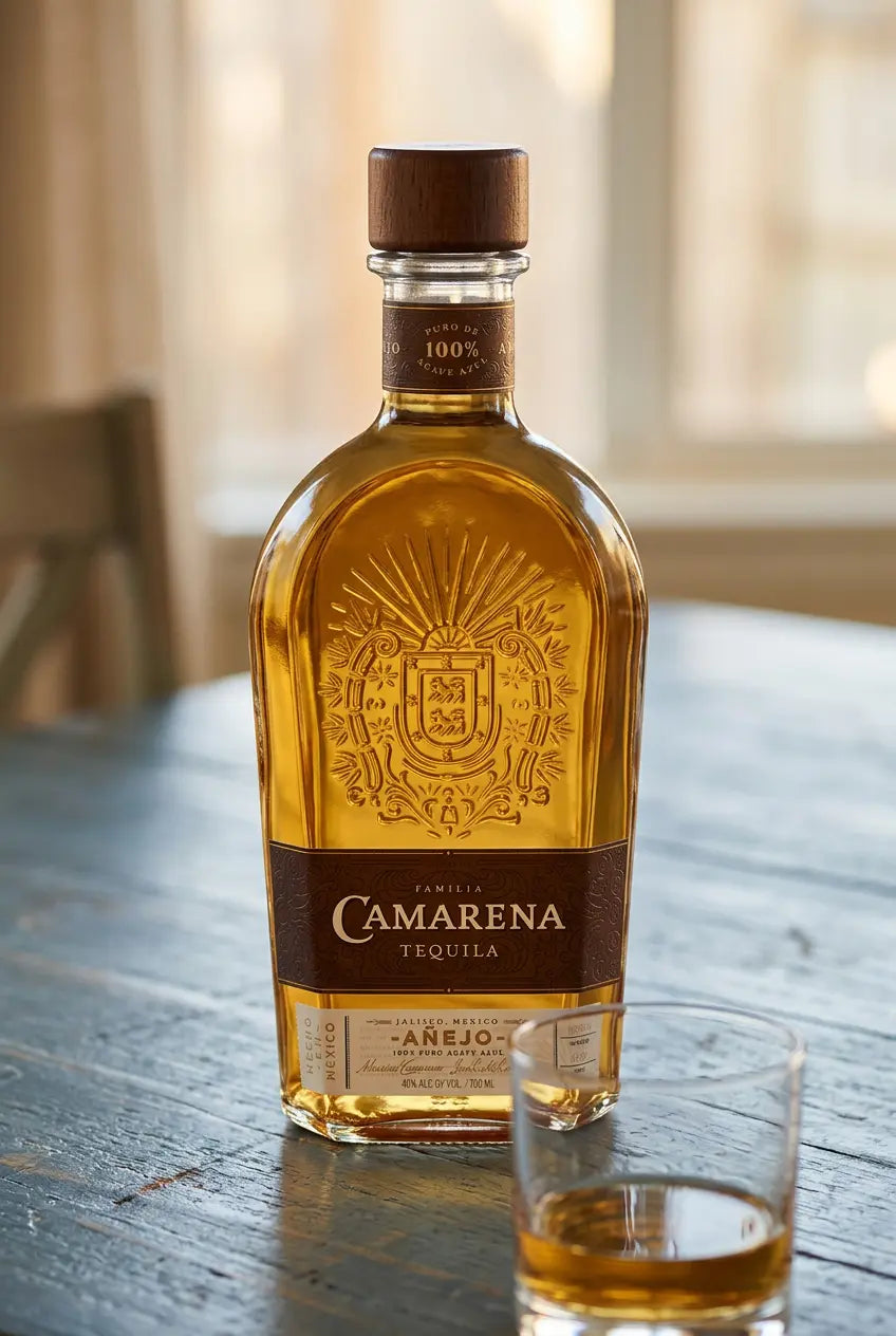 Camarena Tequila Añejo 700mL bottle – 100% Blue Weber agave tequila from Jalisco, Mexico