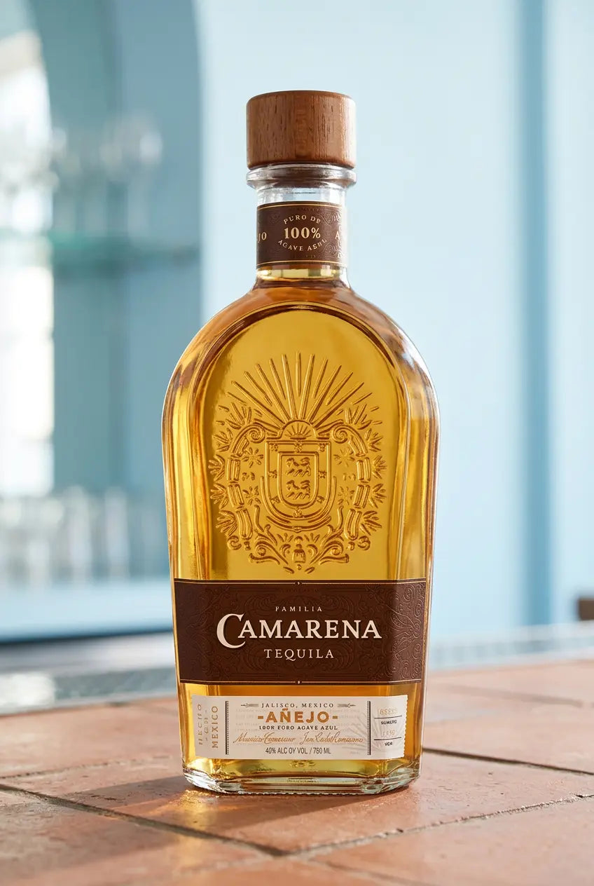 Camarena Tequila Añejo 700mL bottle – 100% Blue Weber agave tequila from Jalisco, Mexico