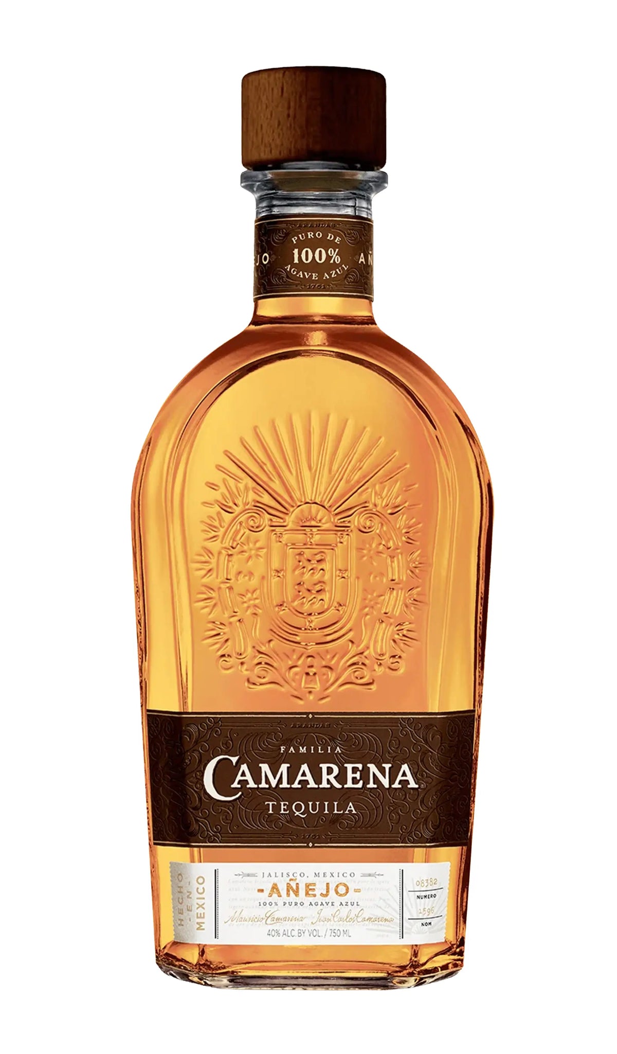 Camarena Tequila Añejo 700mL bottle – 100% Blue Weber agave tequila from Jalisco, Mexico