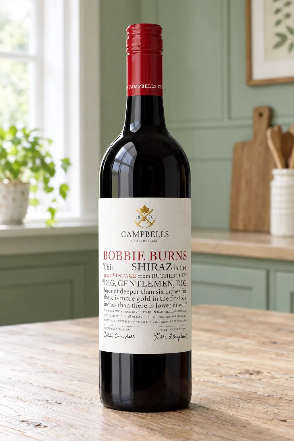Campbells Bobbie Burns Shiraz 2024 750mL red wine bottle from Rutherglen