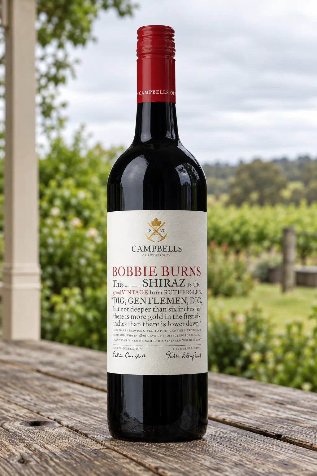 Campbells Bobbie Burns Shiraz 2024 750mL red wine bottle from Rutherglen