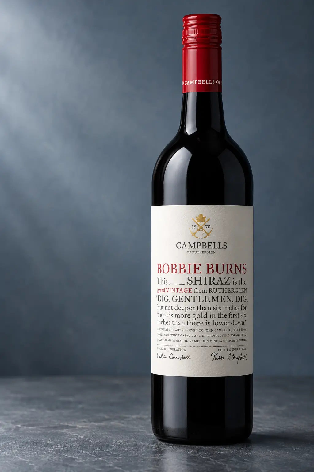 Campbells Bobbie Burns Shiraz 2024 750mL red wine bottle from Rutherglen