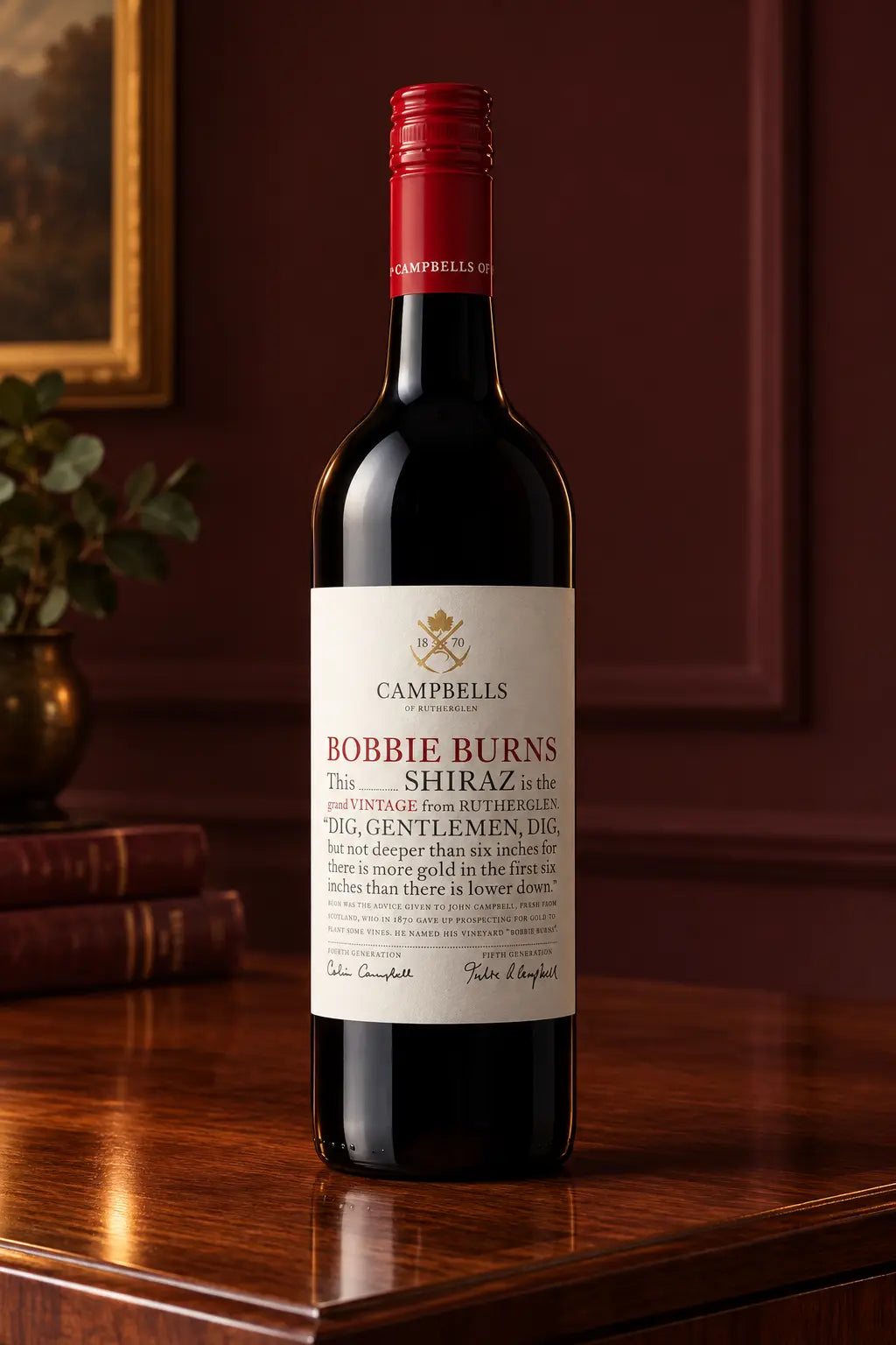 Campbells Bobbie Burns Shiraz 2024 750mL red wine bottle from Rutherglen