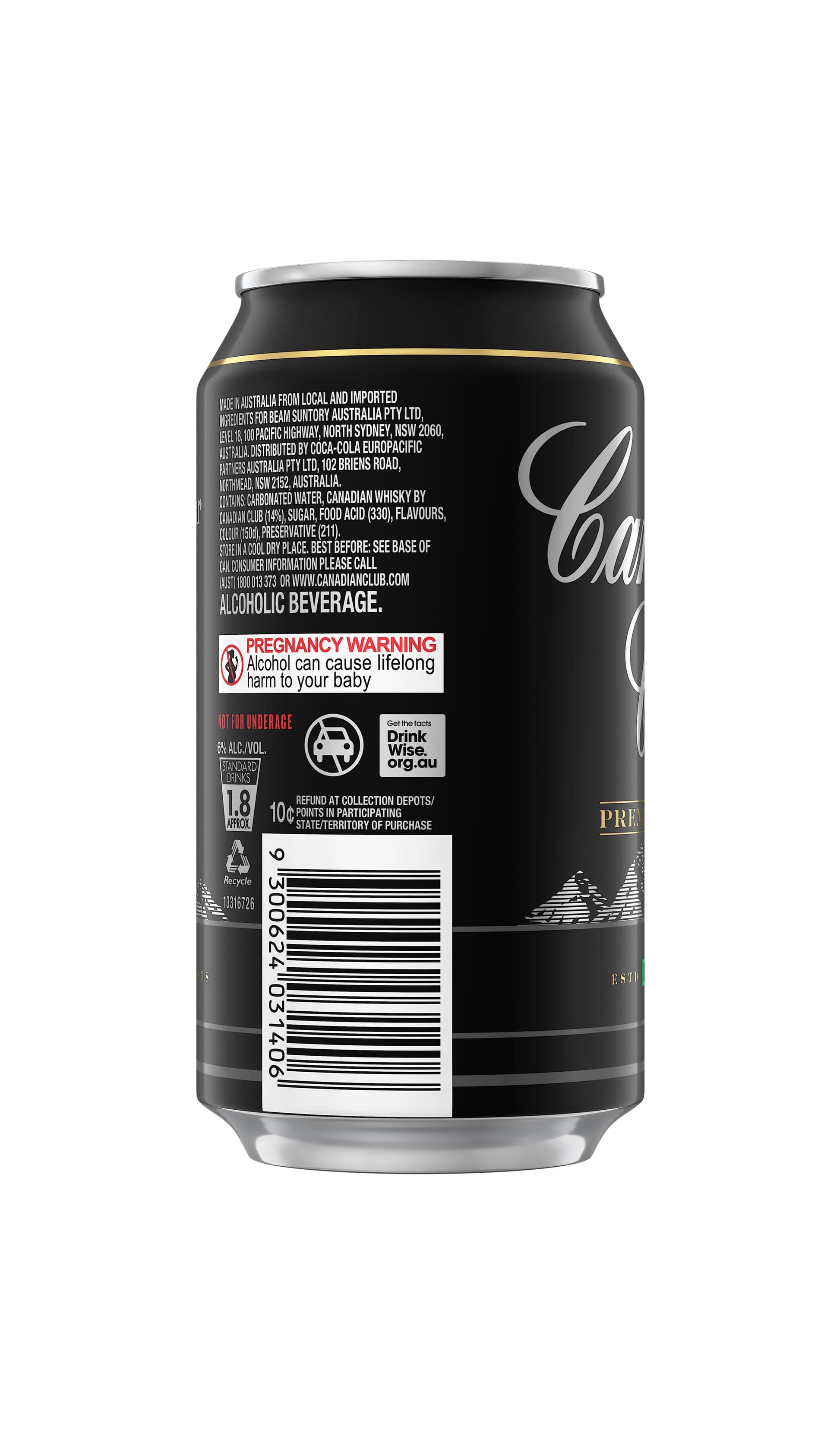 Shop Canadian Club Whisky & Dry Premium Strength 6% Cans Slab 24x375mL available at Wine Sellers Direct's best prices.