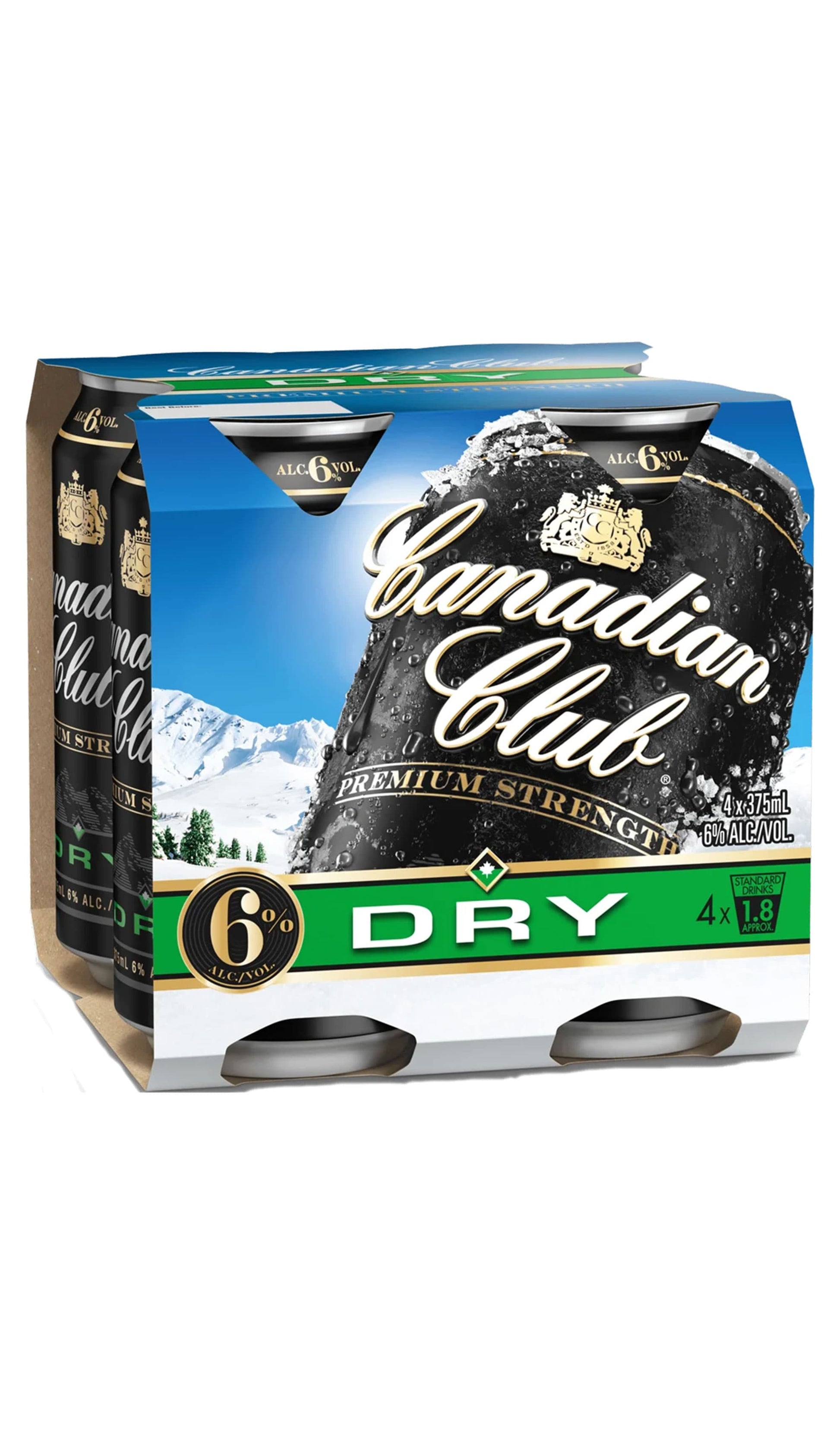 Shop Canadian Club Whisky & Dry Premium Strength 6% Cans Slab 24x375mL available at Wine Sellers Direct's best prices.