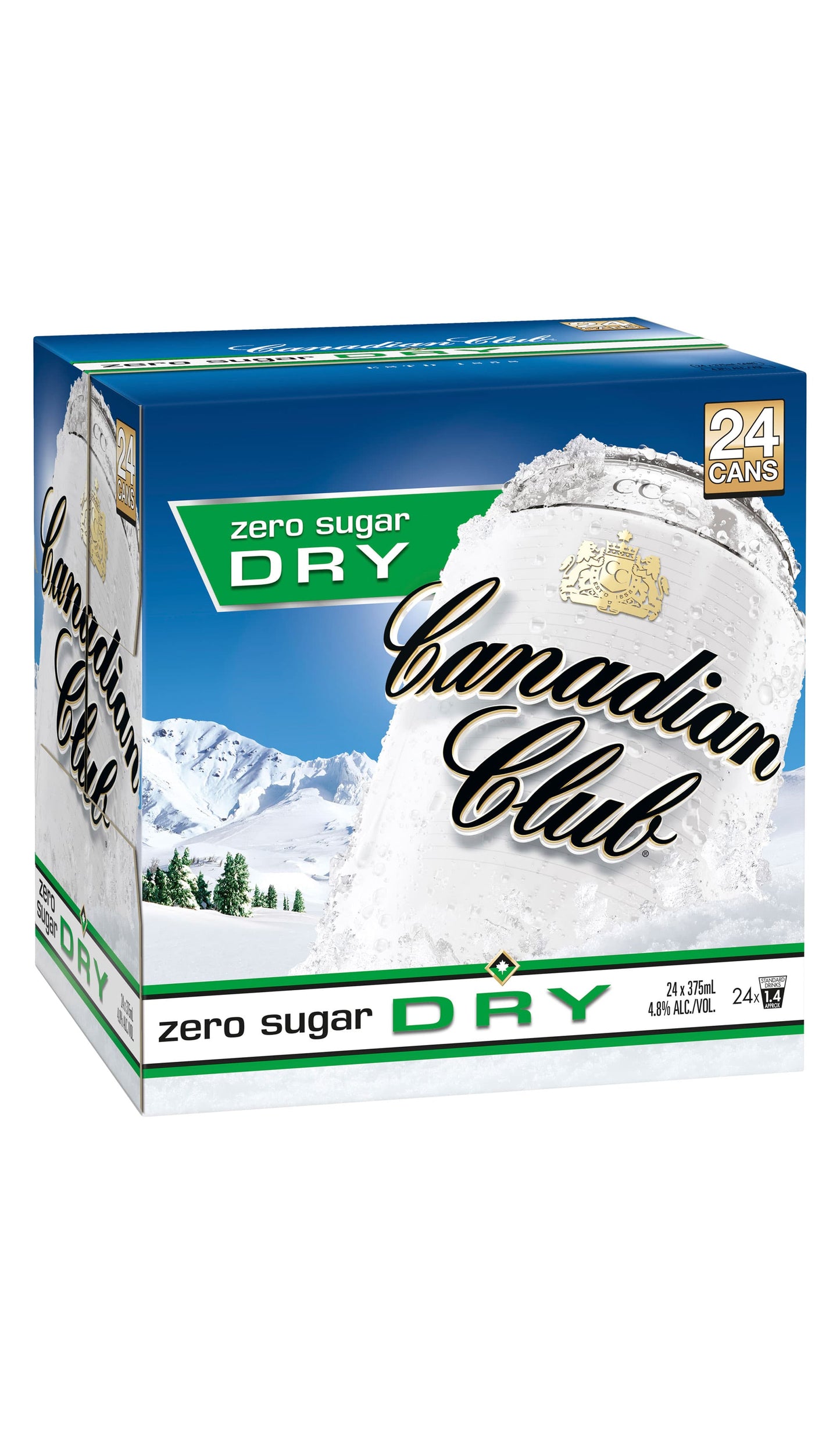 Shop Canadian Club Whisky & Dry Zero Sugar Cans Cube 24x375mL available at Wine Sellers Direct's best prices.