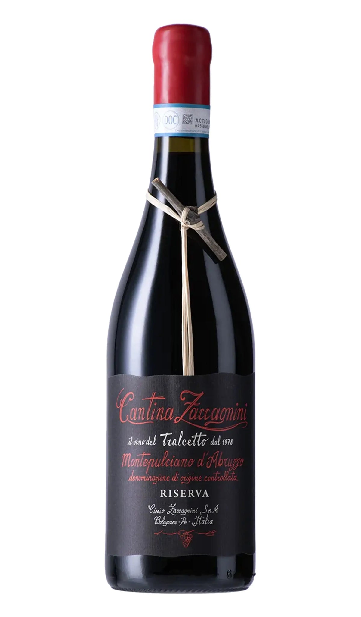 Cantina Zaccagnini Tralcetto Montepulciano d'Abruzzo DOC Riserva 2021 750ml bottle of red wine from Italy