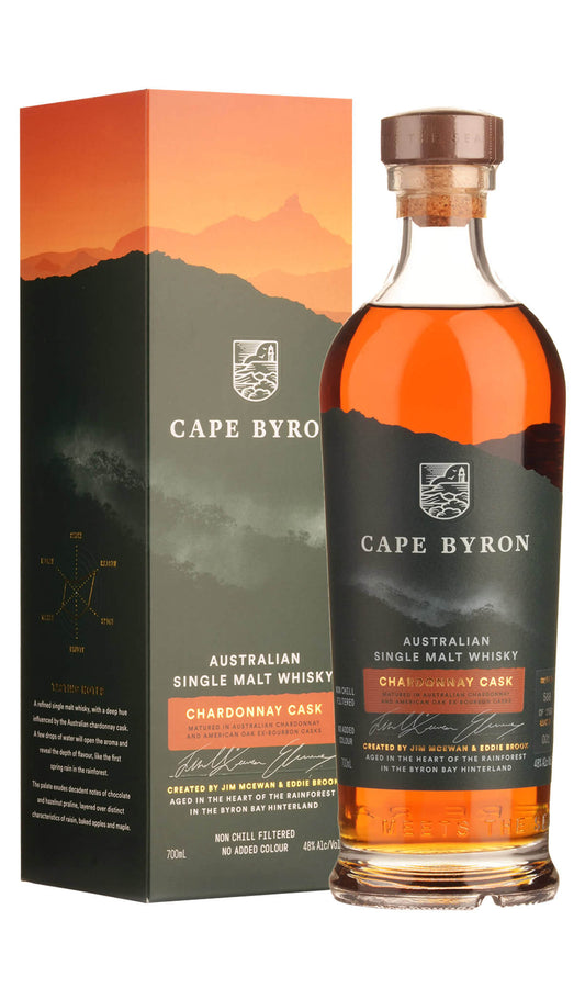 Find out more, explore the range and purchase Cape Byron Single Malt Chardonnay Cask 700ml available online at Wine Sellers Direct - Australia's independent liquor specialists.