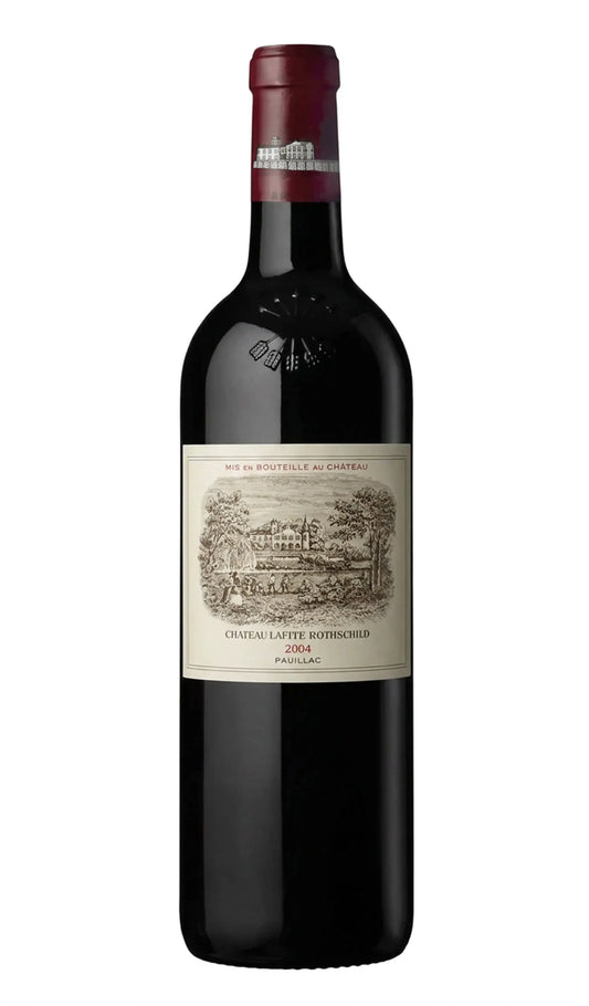 Château Lafite Rothschild 2004 Pauillac Bordeaux red wine bottle on white background