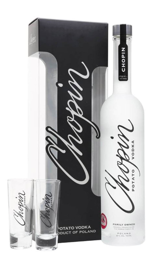 Find out more, explore the range and purchase Chopin Potato Vodka + 2 Shot Glass Gift Pack 700mL (Poland) available online at Wine Sellers Direct - Australia's independent liquor specialists.