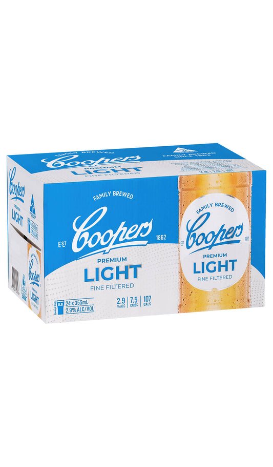 Find out more, explore the range and purchase Coopers Premium Light 24x375mL Bottle Slab available online at Wine Sellers Direct - Australia's independent liquor specialists.
