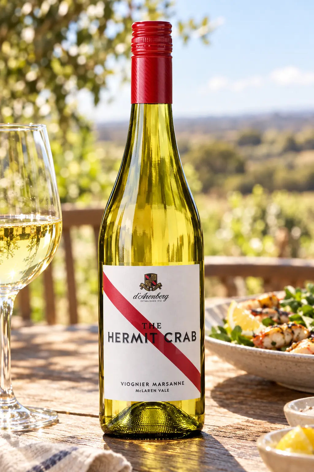 d'Arenberg The Hermit Crab Viognier Marsanne 2025 750mL bottle of white wine from McLaren Vale.