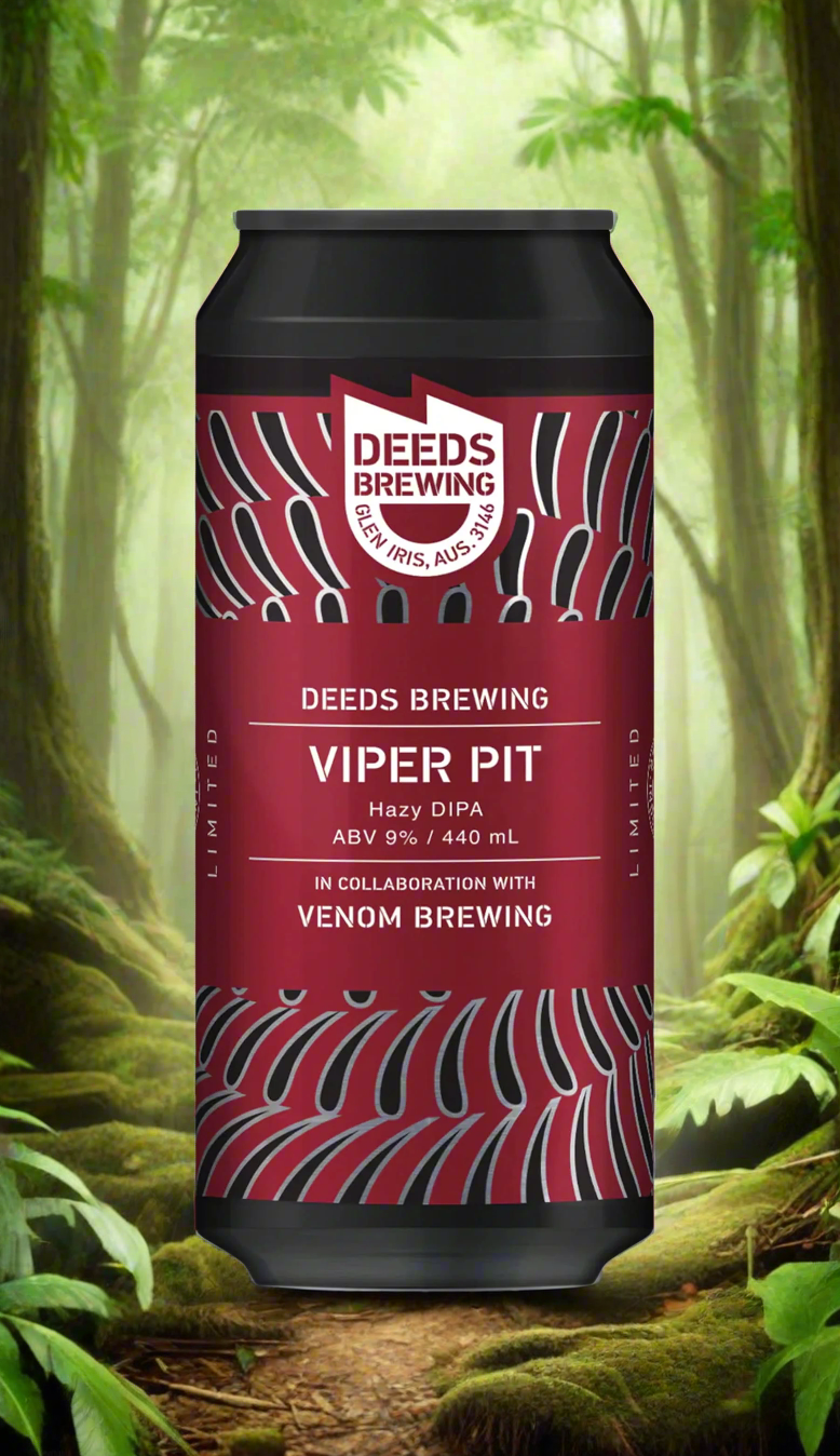 Find out more or buy Deeds x Venom Brewing Viper Pit Hazy DIPA 440ml online at Wine Sellers Direct - Australia’s independent liquor specialists.