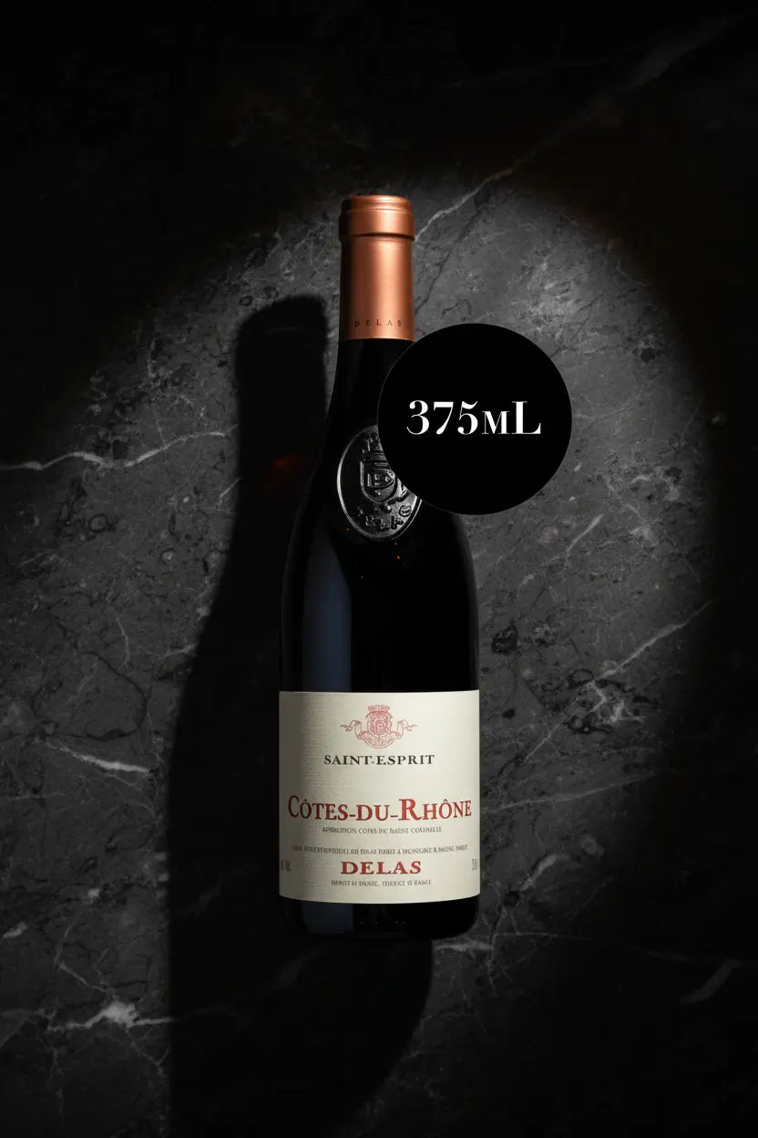 Delas Saint-Esprit Côtes du Rhône 2023 375mL half bottle of red wine from France.