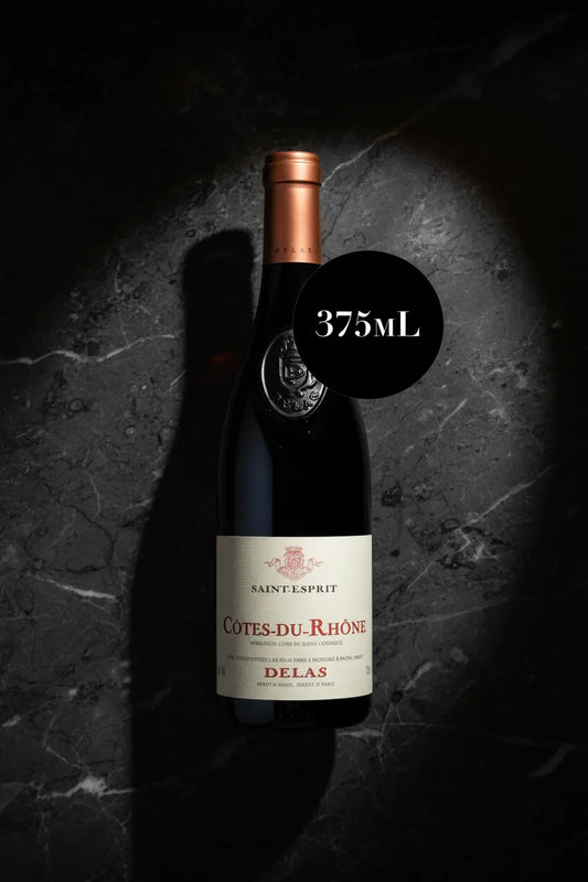 Delas Saint-Esprit Côtes du Rhône 2023 375mL half bottle of red wine from France.