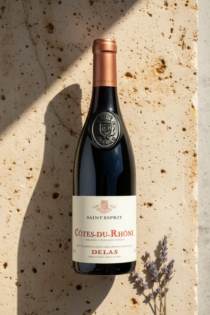 Delas Saint-Esprit Côtes du Rhône 2023 375mL half bottle of red wine from France.
