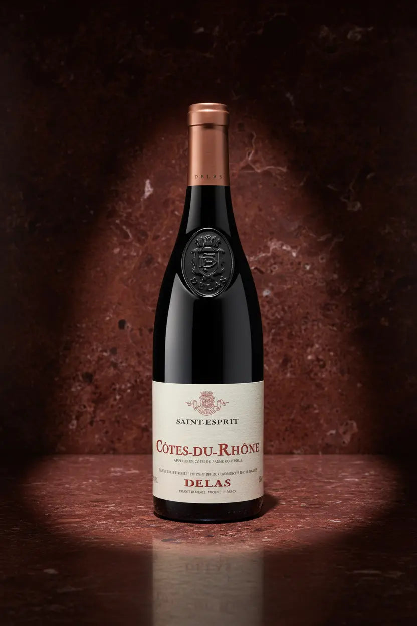 Delas Saint-Esprit Côtes du Rhône 2023 375mL half bottle of red wine from France.
