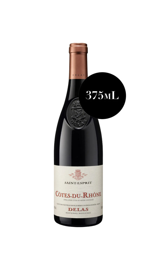 Delas Saint-Esprit Côtes du Rhône 2023 375mL half bottle of red wine from France.