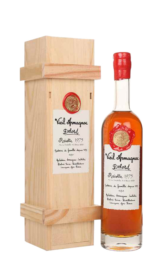 Find out more or buy Delord Vieil Armagnac 1975 700mL available in the beautiful wooden gift box at Wine Sellers Direct's best prices - Australia's independent liquor specialists.