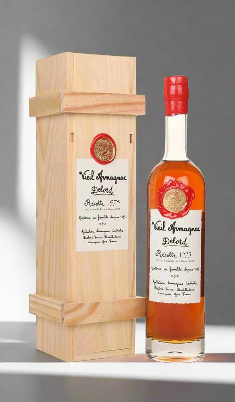 Find out more or buy Delord Vieil Armagnac 1975 700mL available in the beautiful wooden gift box at Wine Sellers Direct's best prices - Australia's independent liquor specialists.