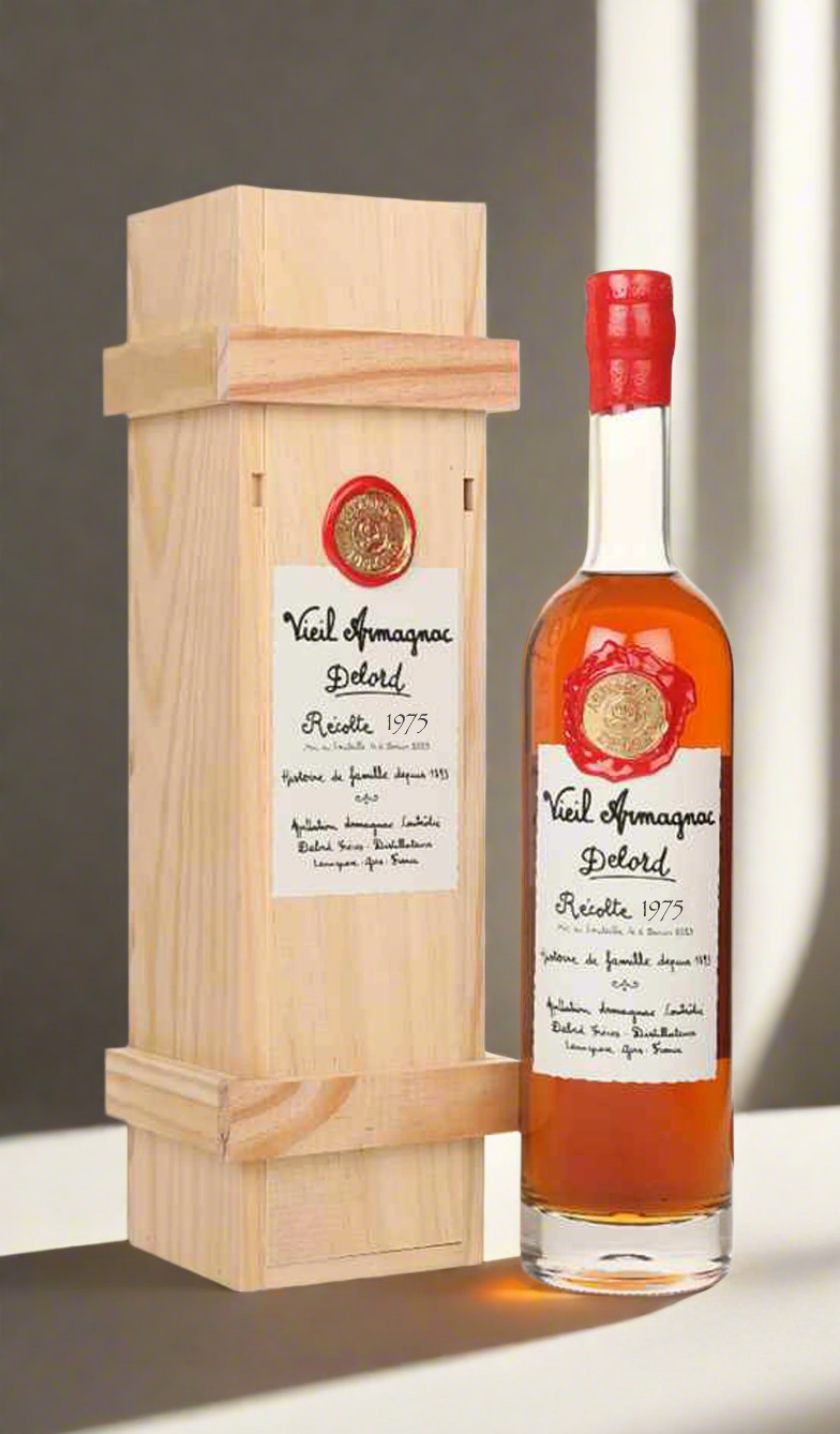 Find out more or buy Delord Vieil Armagnac 1975 700mL available in the beautiful wooden gift box at Wine Sellers Direct's best prices - Australia's independent liquor specialists.