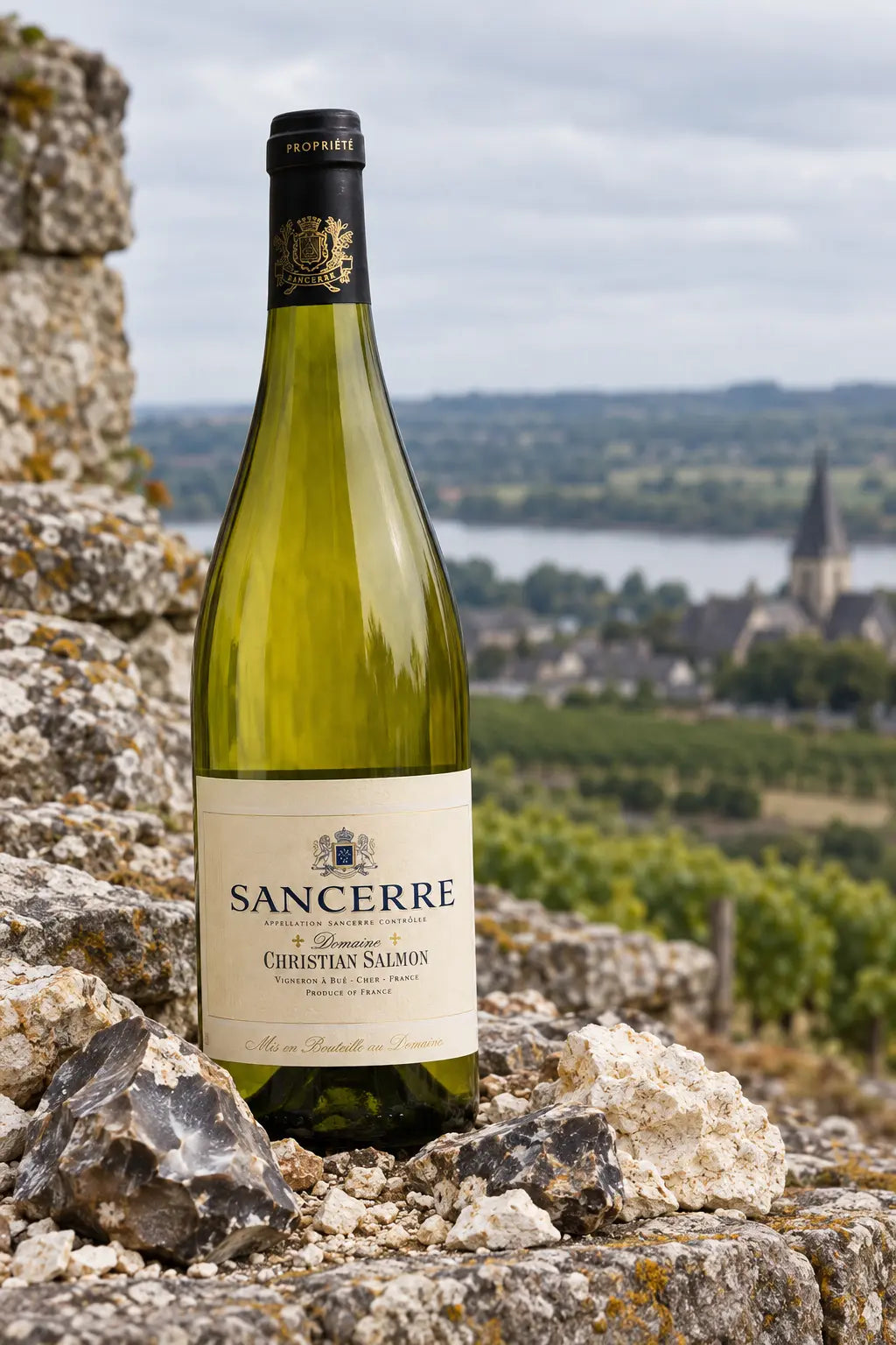 Domaine Christian Salmon Sancerre A.O.C. 2025 750mL bottle of white wine from Loire Valley, France.