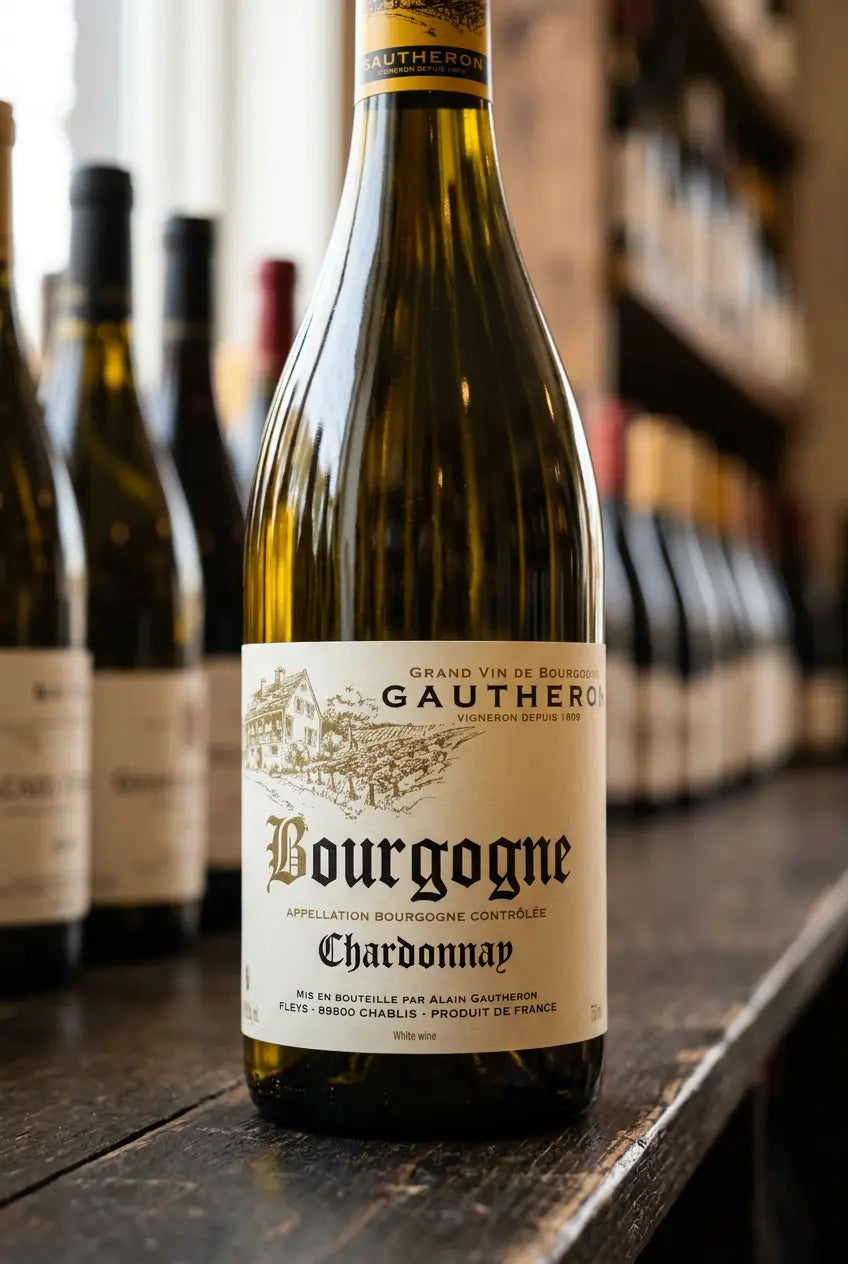 Domaine Cyril Gautheron Bourgogne Blanc Chardonnay 2024 French white wine bottle from Burgundy, France
