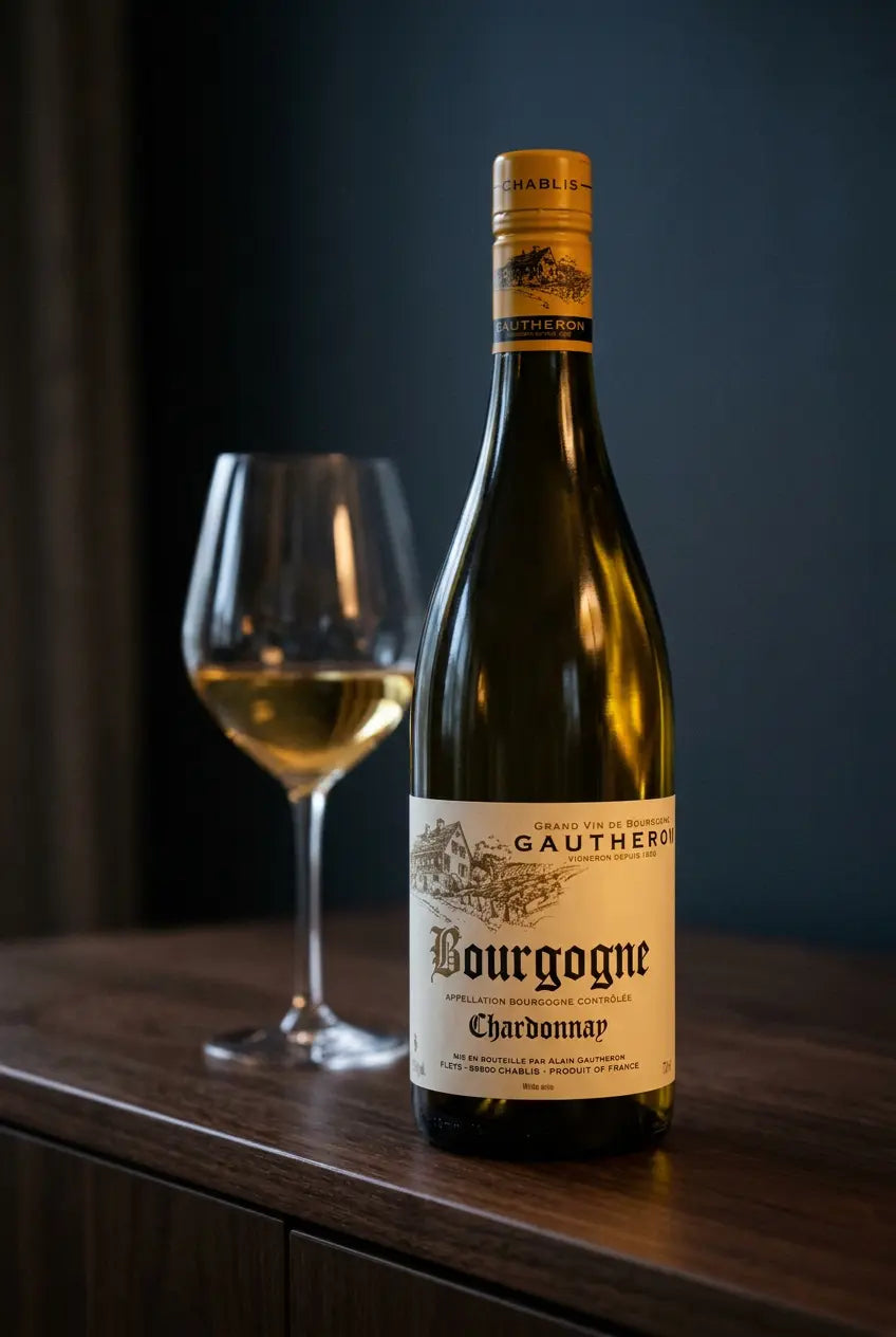 Domaine Cyril Gautheron Bourgogne Blanc Chardonnay 2024 French white wine bottle from Burgundy, France