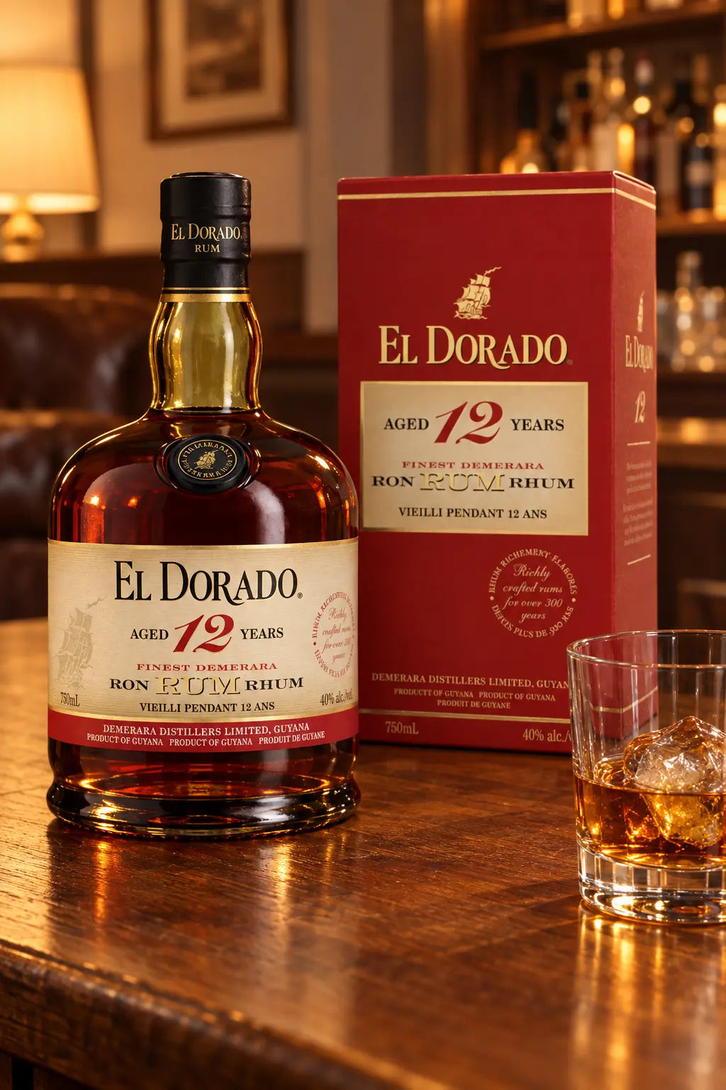 El Dorado Aged 12 Years Rum 700mL bottle of aged premium rum from Guyana