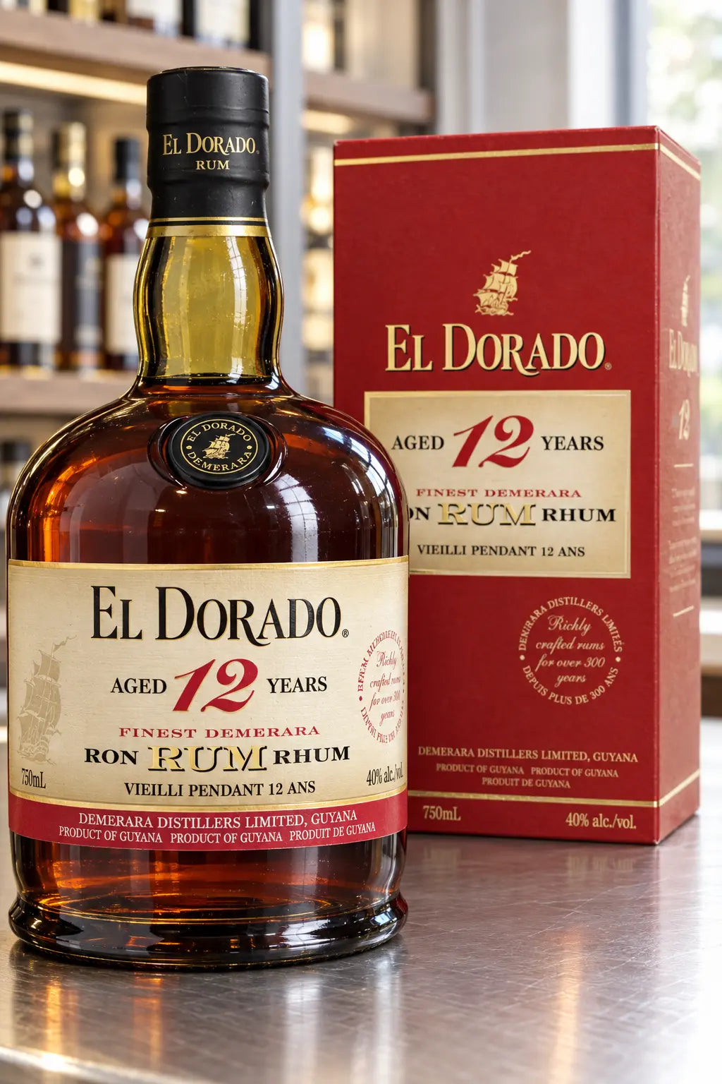 El Dorado Aged 12 Years Rum 700mL bottle of aged premium rum from Guyana