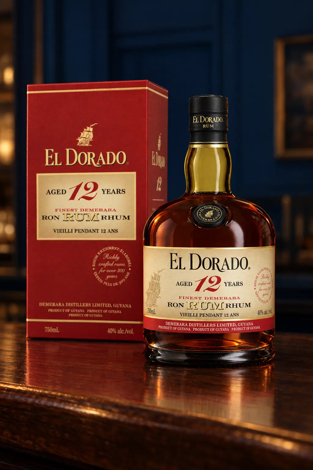 El Dorado Aged 12 Years Rum 700mL bottle of aged premium rum from Guyana