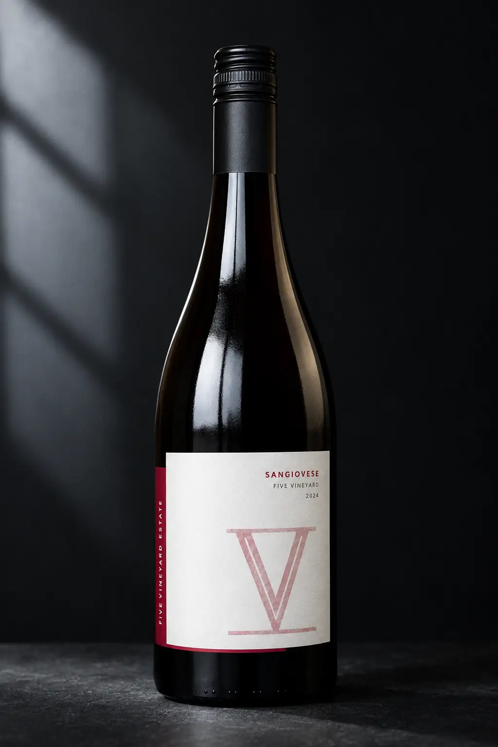 Five Vineyard Estate Sangiovese 2024 750mL bottle of red wine from Plenty, Victoria.