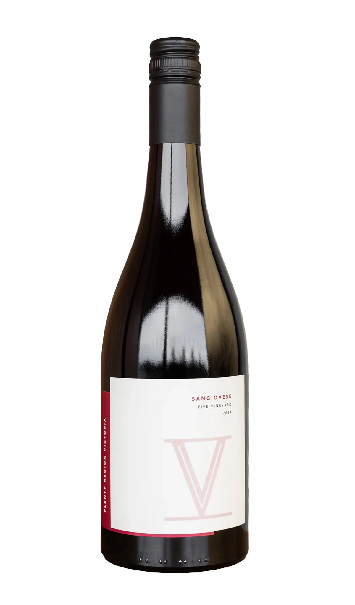 Five Vineyard Estate Sangiovese 2024 750mL bottle of red wine from Plenty, Victoria.