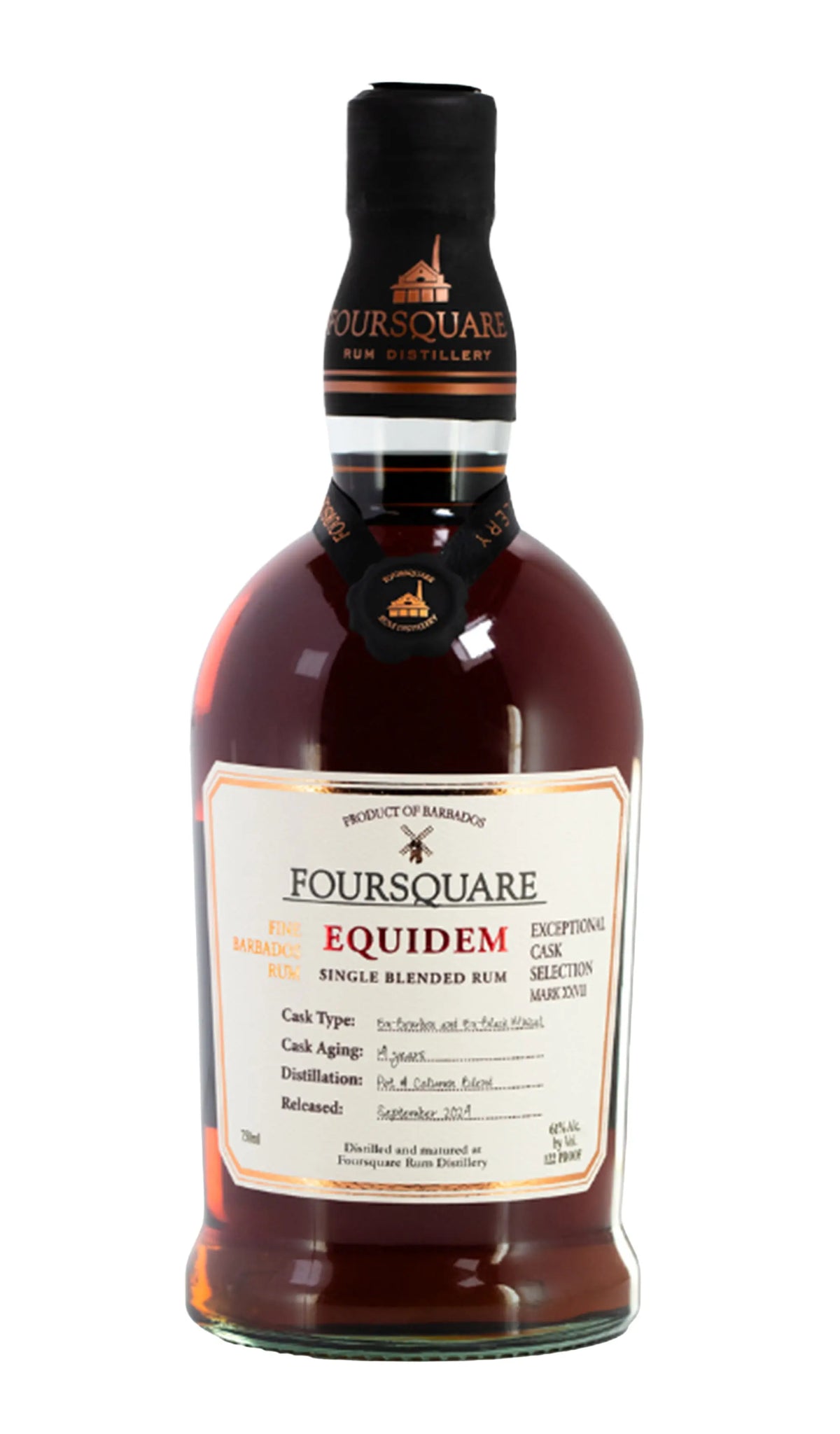 Foursquare Equidem Exceptional Cask Selection Mark XXVII 14 Year Old Rum 700mL bottle of rum from Barbados