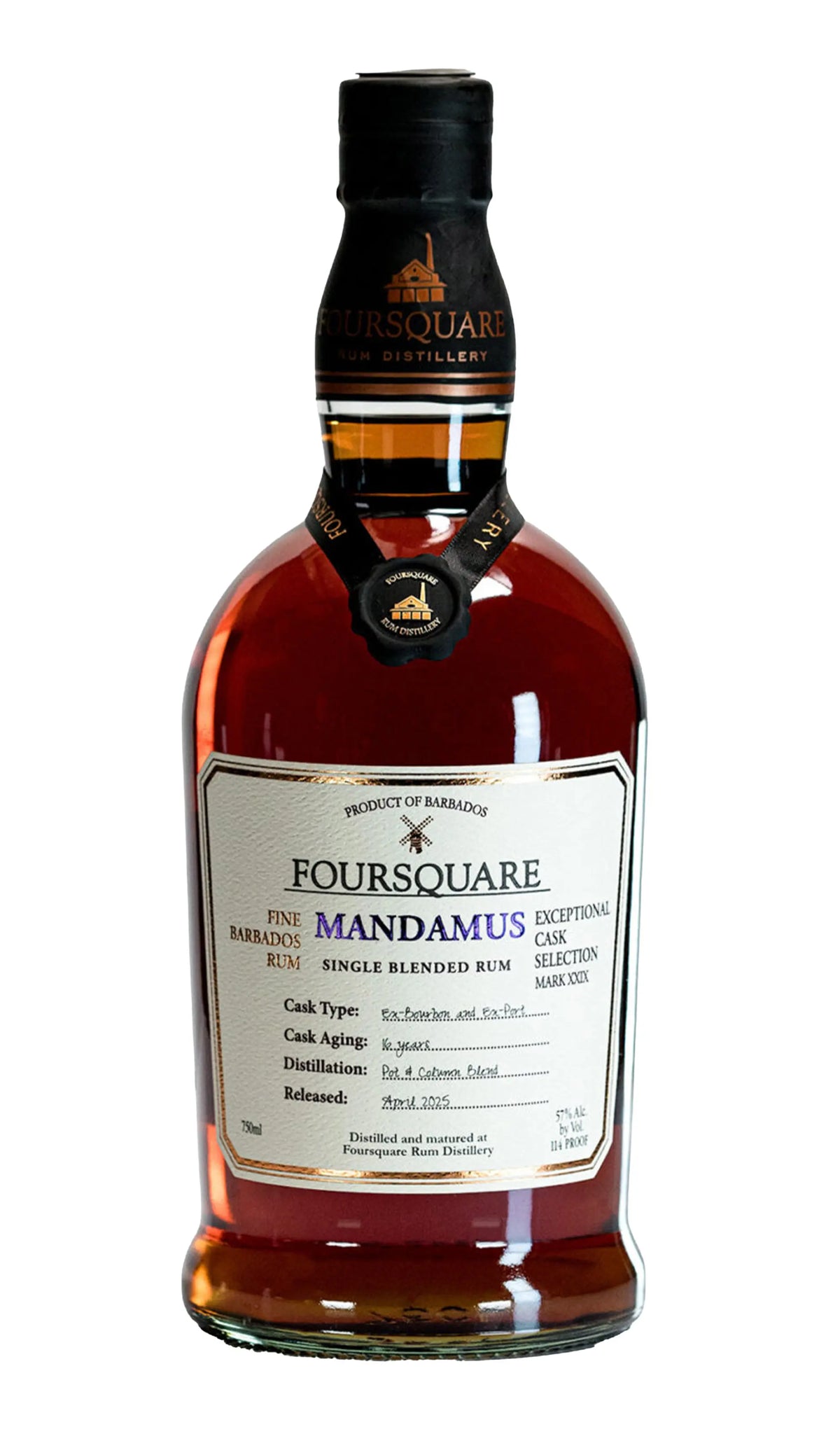 Foursquare Mandamus Exceptional Cask Selection Mark XXIX 16 Year Old Rum 700mL bottle from Barbados