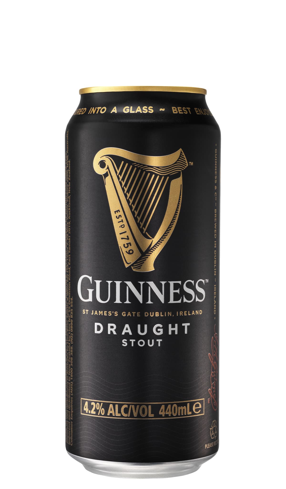 Find out more or buy Guinness Draught Stout 440ml Cans (Fully Imported) online at Wine Sellers Direct - Australia’s independent liquor specialists.