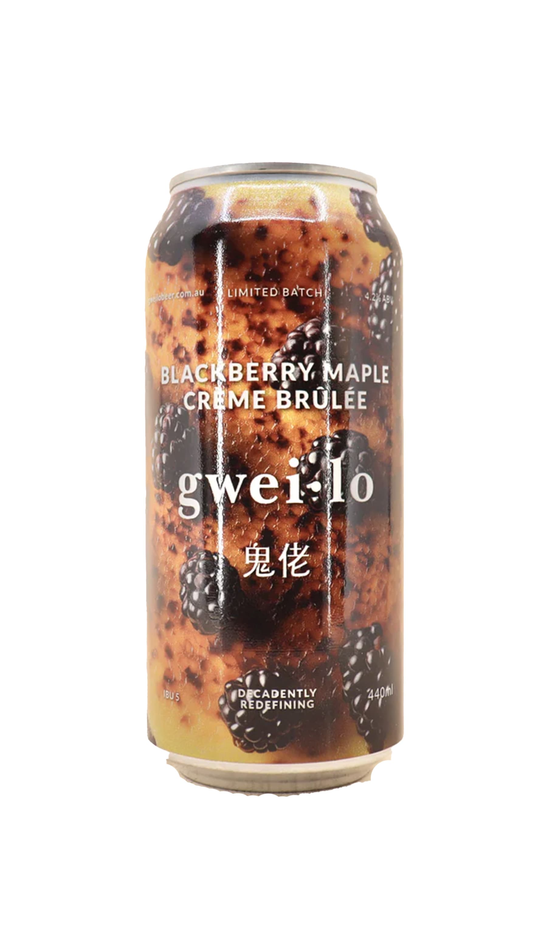 Find out more or buy Gweilo Blackberry Maple Creme Brulee Sour 440ml online at Wine Sellers Direct - Australia’s independent liquor specialists.