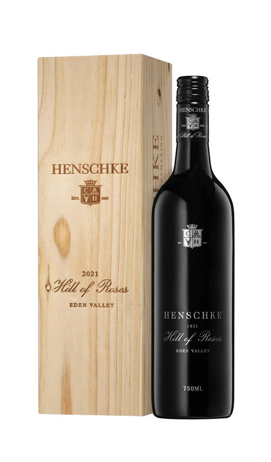 Buy Henschke Hill Of Roses Shiraz 2021 Wooden Gift Box 750mL available at Wine Sellers Direct's best prices.
