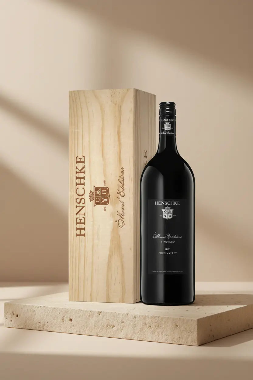 Buy Henschke Mount Edelstone Shiraz 2021 1.5L Magnum in wooden Gift Box available at Wine Sellers Direct's best prices.
