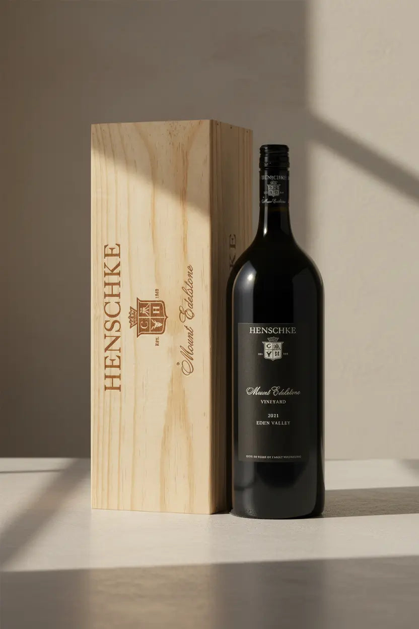 Buy Henschke Mount Edelstone Shiraz 2021 1.5L Magnum in wooden Gift Box available at Wine Sellers Direct's best prices.