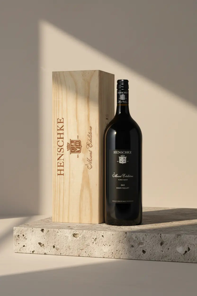 Buy Henschke Mount Edelstone Shiraz 2021 1.5L Magnum in wooden Gift Box available at Wine Sellers Direct's best prices.