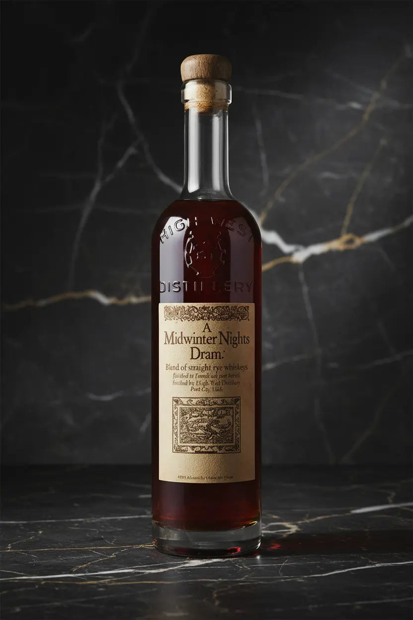 Find out more & buy High West A Midwinter Nights Dram Straight Rye 750mL available online at Wine Sellers Direct.
