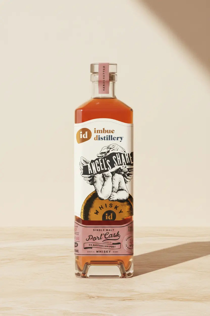 Imbue Distillery Angel's Share Port Cask Single Malt 700mL bottle from Melbourne.