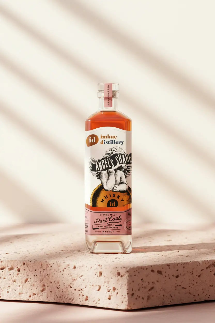 Imbue Distillery Angel's Share Port Cask Single Malt 700mL bottle from Melbourne.