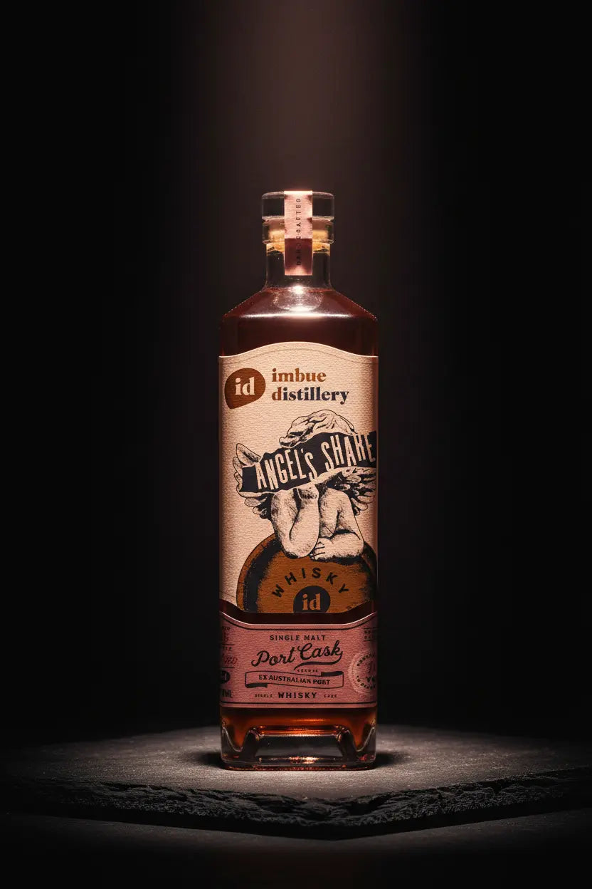 Imbue Distillery Angel's Share Port Cask Single Malt 700mL bottle from Melbourne.