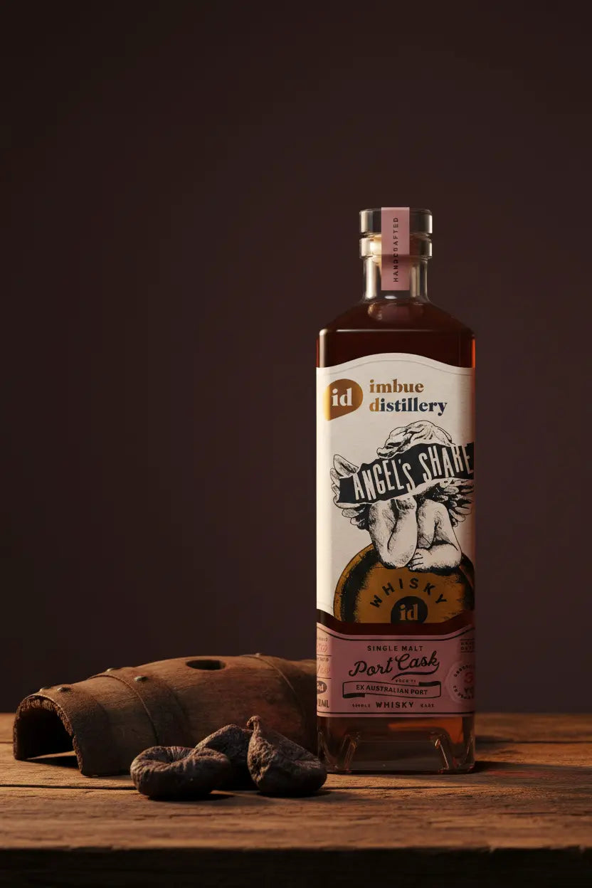 Imbue Distillery Angel's Share Port Cask Single Malt 700mL bottle from Melbourne.