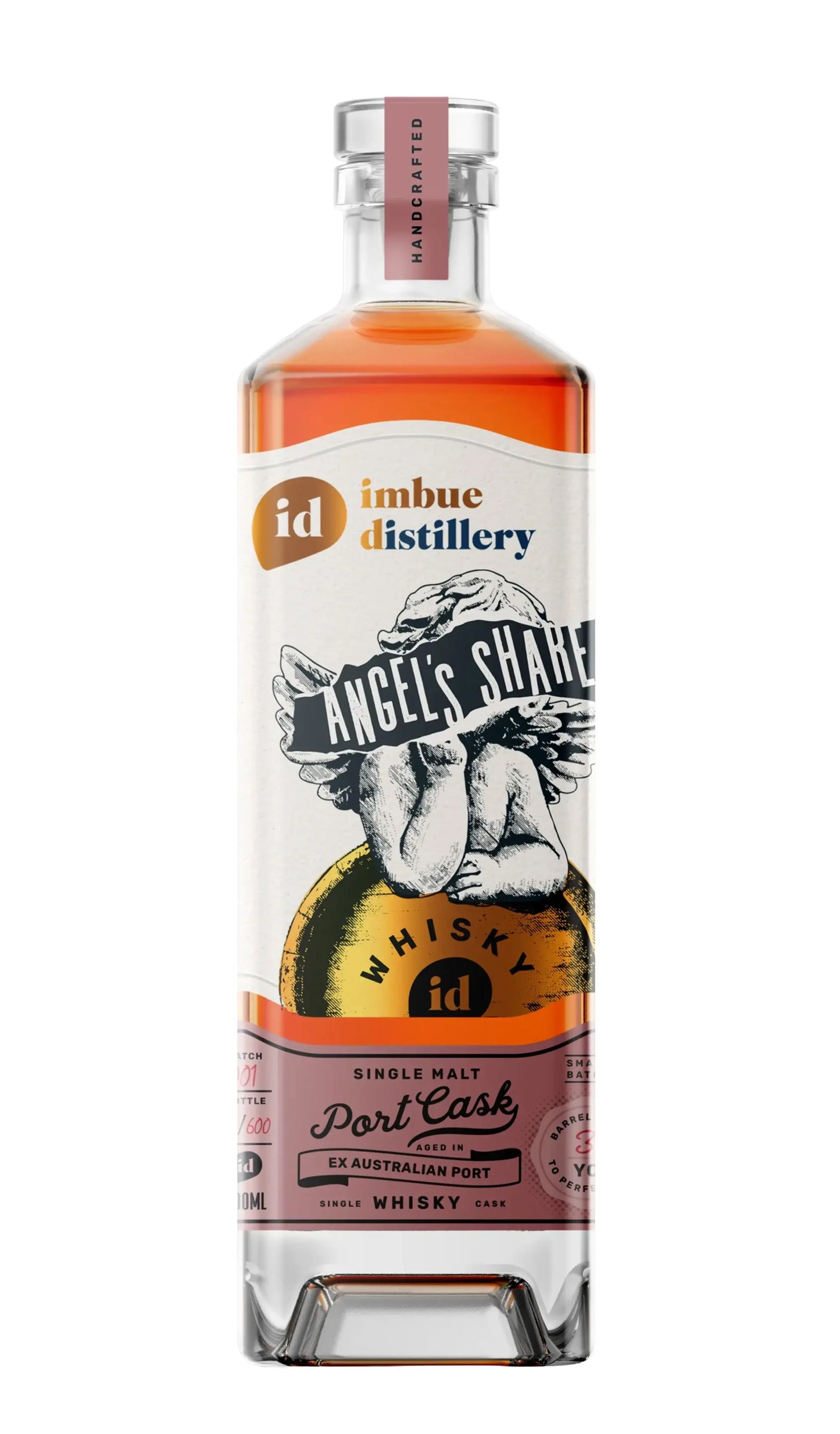 Imbue Distillery Angel's Share Port Cask Single Malt 700mL bottle from Melbourne.