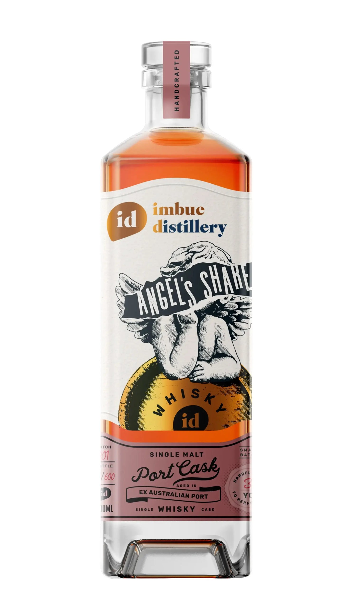 Imbue Distillery Angel's Share Port Cask Single Malt 700mL bottle from Melbourne.