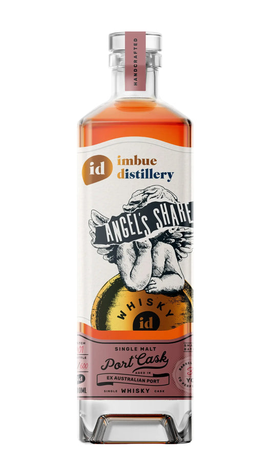 Imbue Distillery Angel's Share Port Cask Single Malt 700mL bottle from Melbourne.